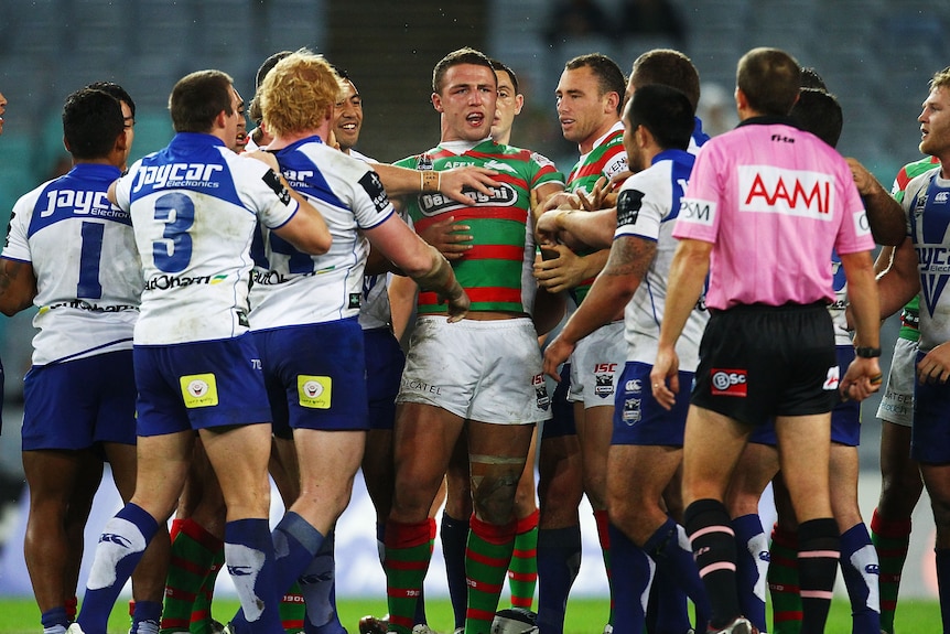 The Bulldogs will be keeping close tabs on South Sydney enforcer Sam Burgess.