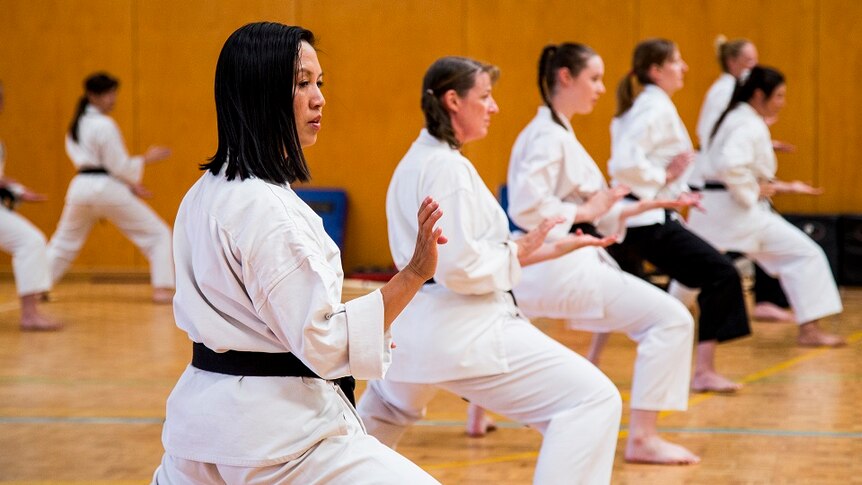 Women learning martial arts in Adelaide