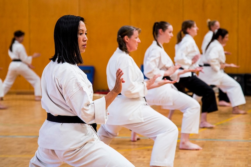 Women learning martial arts in Adelaide
