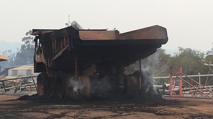 Truck destroyed by Yarloop fire