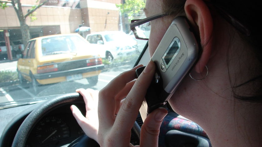 Driver on mobile phone