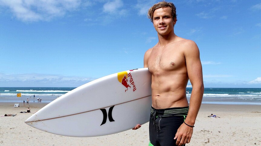 Pro surfer Julian Wilson at Coolum Beach on Queensland's Sunshine Coast, December 2012