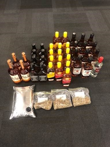 A photo of all the drugs and alcohol seized