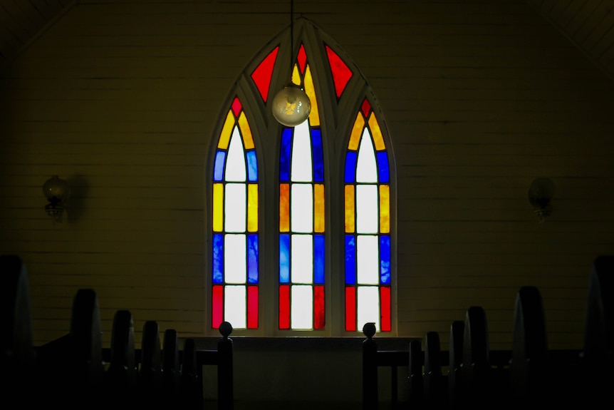 Stain glass window in a church
