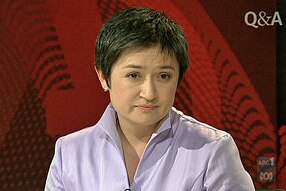 TV still of Penny Wong in Q and A studio