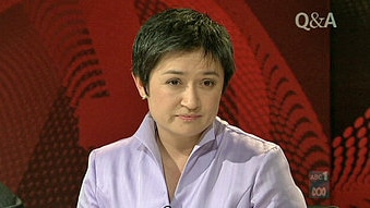 TV still of Penny Wong in Q and A studio