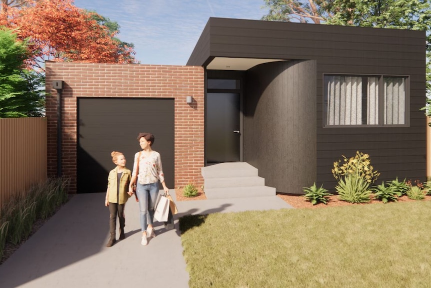 artist impression of modular home for affordable housing initiative