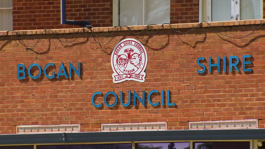 A brick wall of a building reads: The Bogan Shire Council