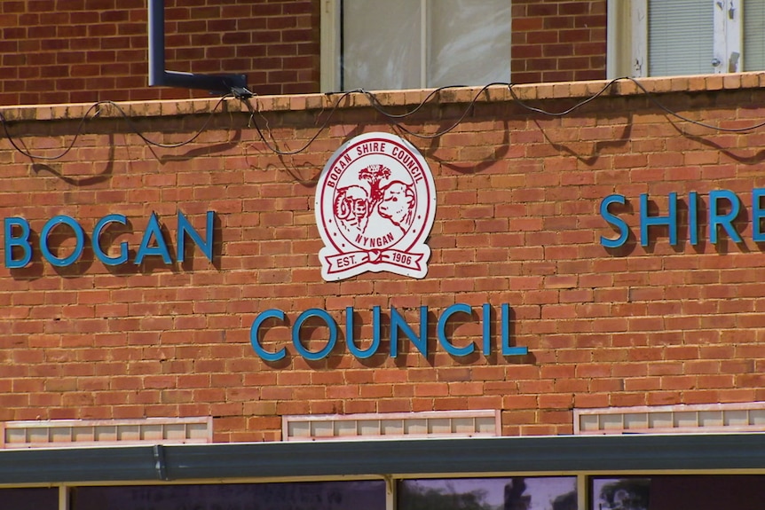 A brick wall of a building reads: The Bogan Shire Council