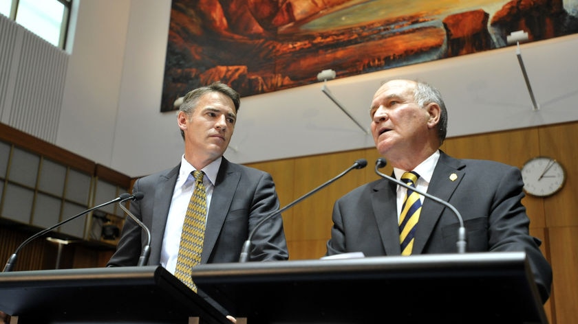 Rob Oakeshott (left) and Tony Windsor