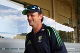Adam Gilchrist makes his way to the dressing room