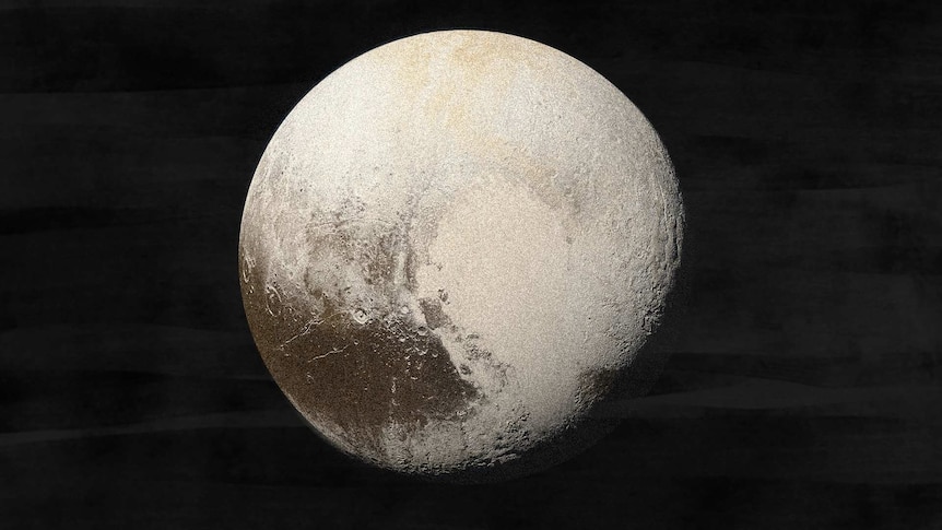 Photo of Pluto in space.