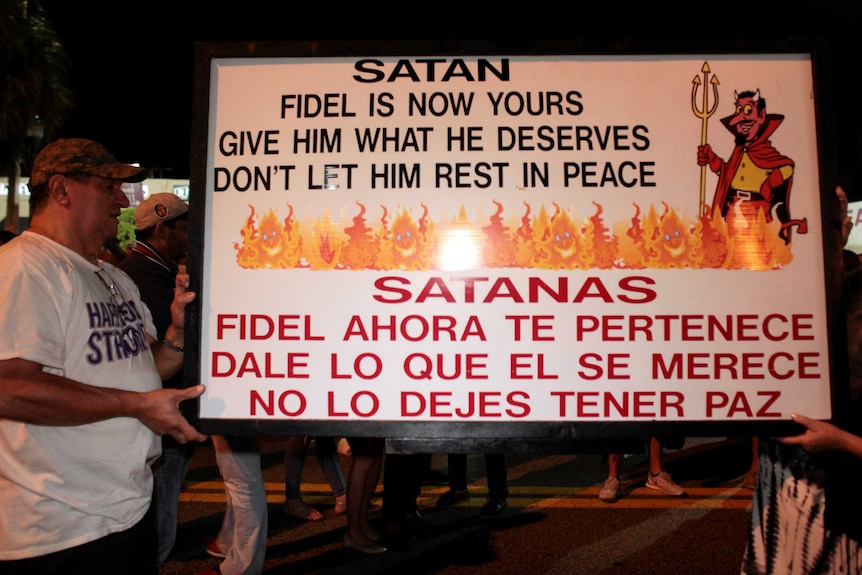 People celebrate the death of Castro in Miami