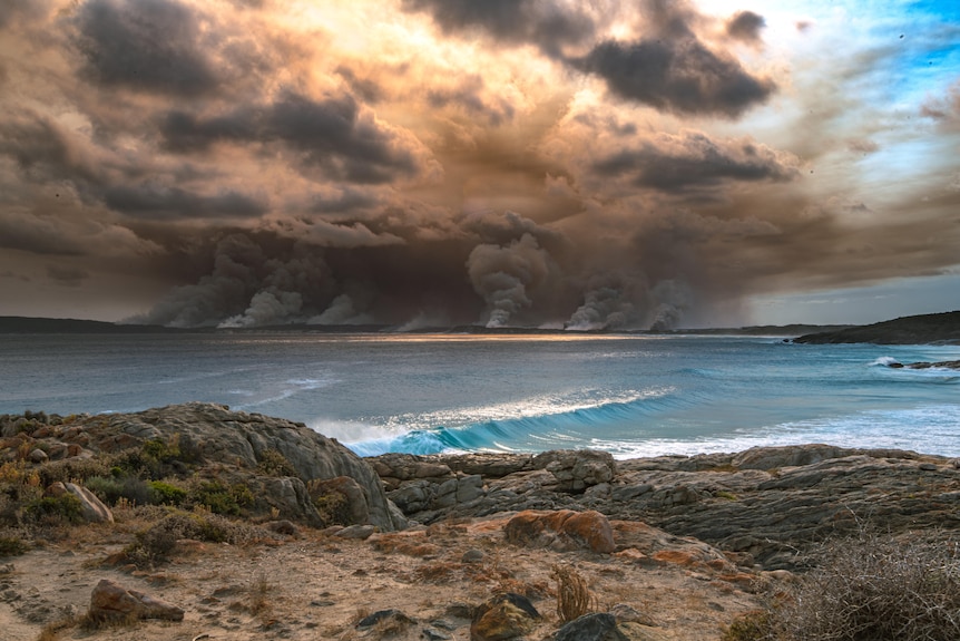 Bushfire on coast