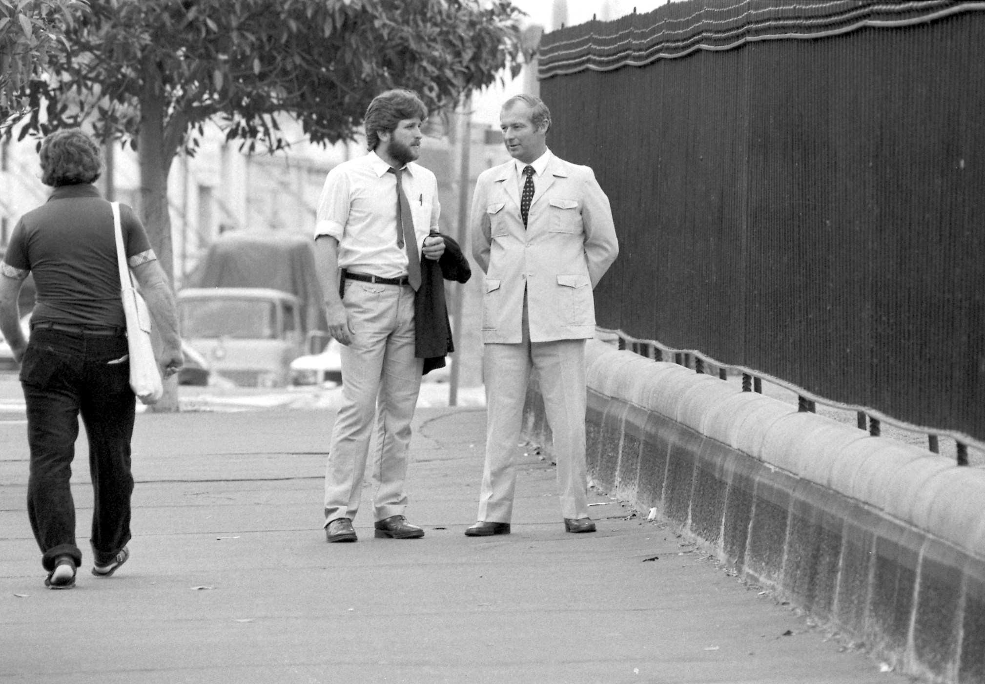 NSW Detective Roger Rogerson (right) and Herald Police reporter Neil Mercer