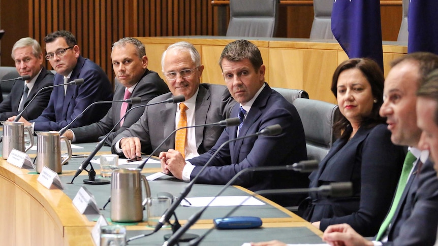 The COAG leaders address a press conference.