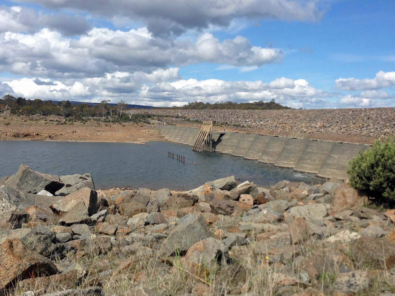 Great Lake dam in central Tasmania
