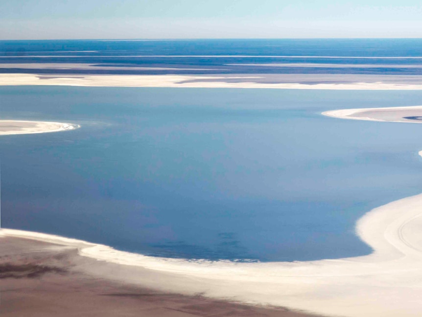 Water fills Lake Eyre.