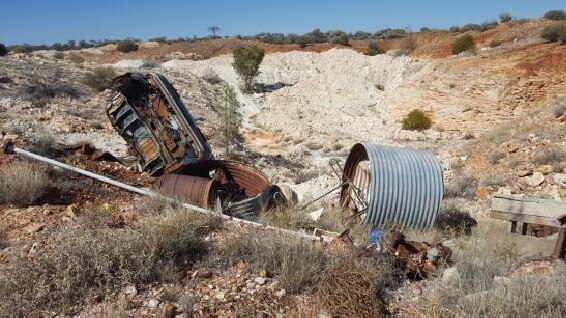 Debris is strewn across Mintabie in SA's outback.
