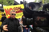 Jimmy Barnes speaks at coal protest