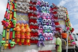 A toy prize wall at show