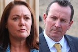 A composite image of headshots of WA Opposition Leader Liza Harvey and WA Premier Mark McGowan side by side.
