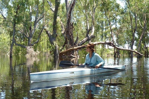 Woman in a kayak