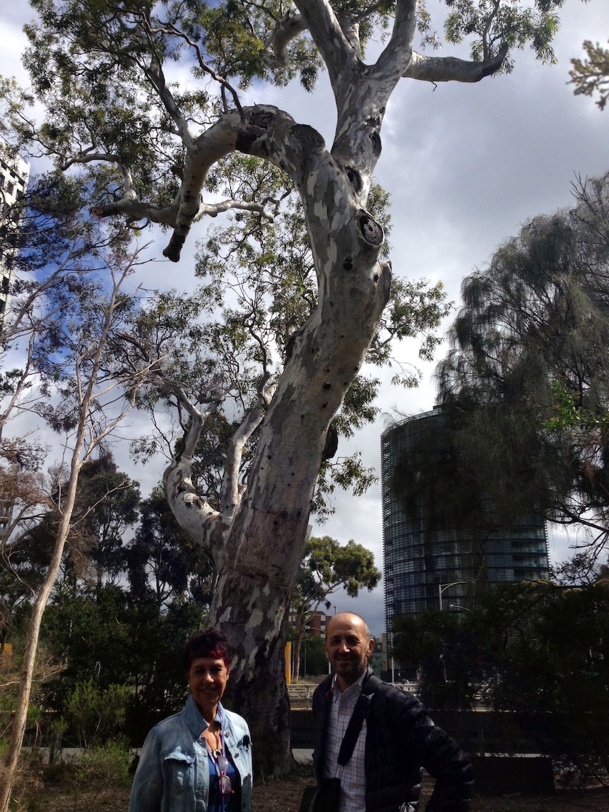 Boon Warrung elder Carolyn Briggs, author Meyer Eidelson at the Ngargee tree