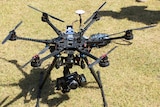 An unmanned aerial vehicle or drone