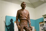Johnny Mullagh (Unaarrimin) cricket statue located in Harrow Discovery Centre.  Mullagh was in the Aboriginal XI