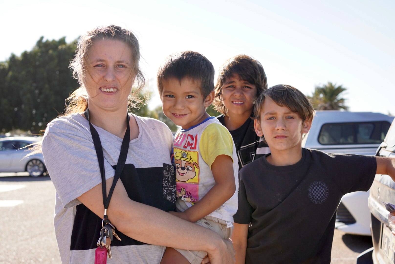 A photo of Chloe Reeves and children.