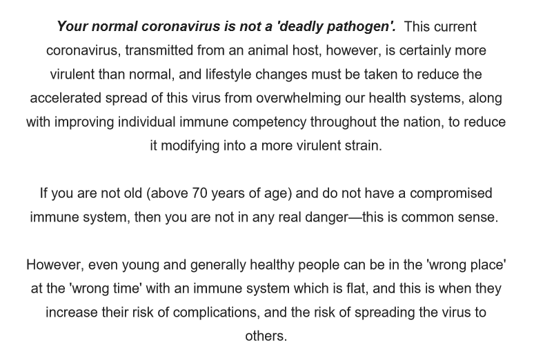 Lines from the letter to residents about coronavirus.