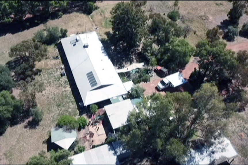 An aerial photo of the York house where Kevin and Kerrie Keath lived.