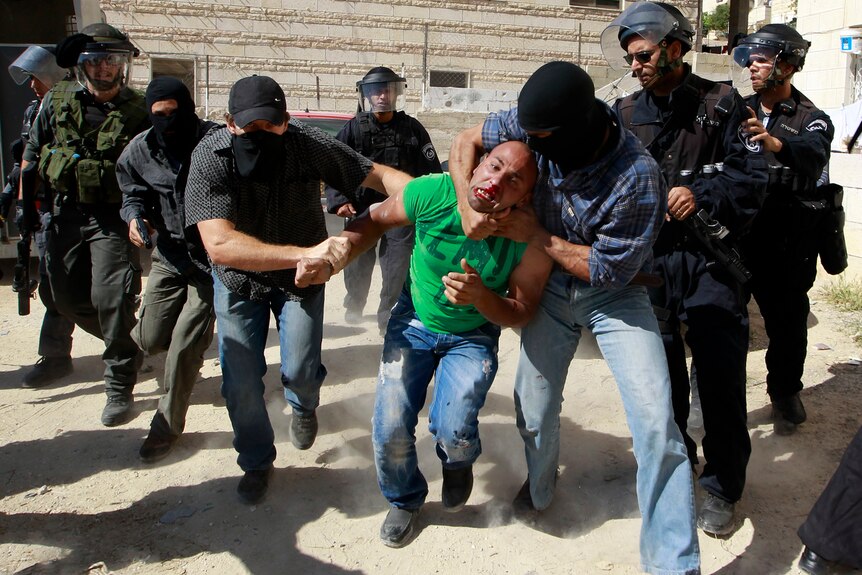 Palestinian arrested at Nakbar protest