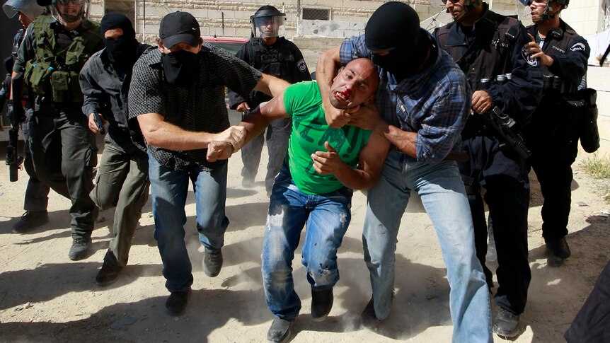 Palestinian arrested at Nakbar protest