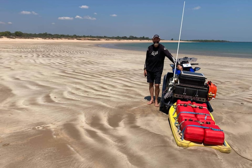 jetski bogged in sand 