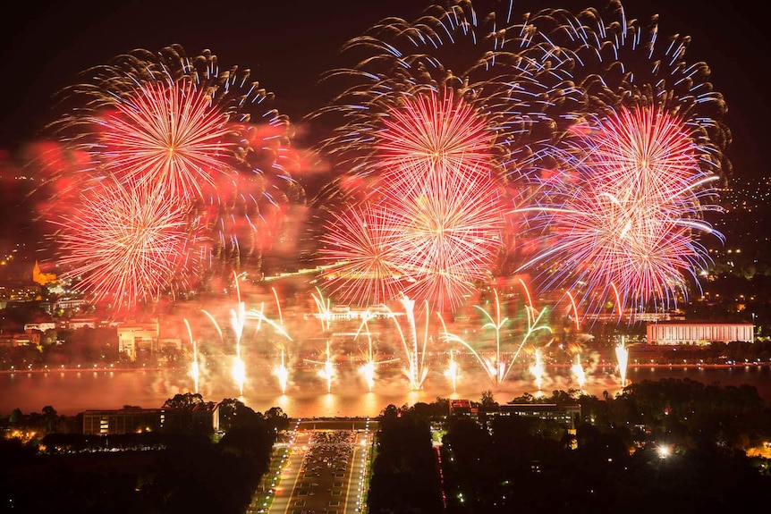 Skyfire fireworks over Lake Burley Griffin, Canberra - March 16, 2013