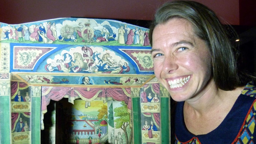 NMA curator Laina Hall with the toy theatre