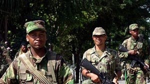 East Timor soldiers patrol the streets in Dili. [file photo]