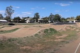 A bmx tracks with cracks in it