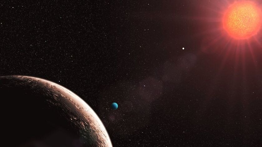 Artist's impression of the planetary system Gliese 581