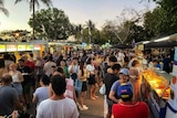 A photo of a busy market.