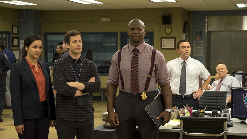 Terry Crews ze swoimi kolegami z drużyny Brooklyn Nine-Nine