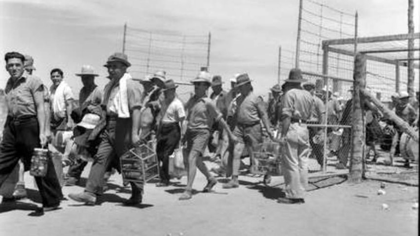 A group of Italian internees in Australia, WWII