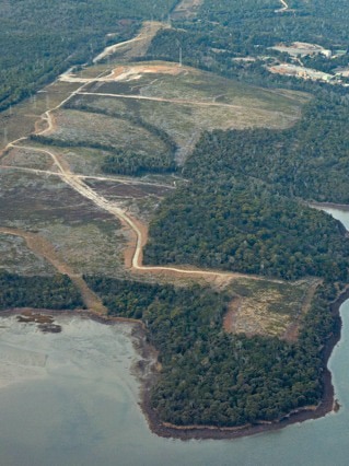 Gunns' pulp mill site in the Tamar Valley in northern Tasmania.