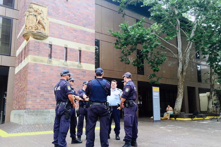 Police outside Parramatta Local Court