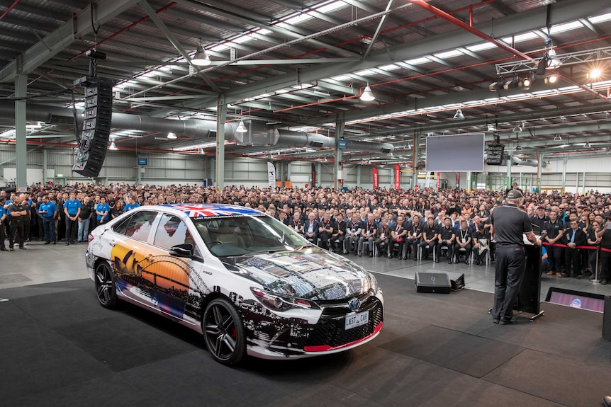 The last car off Toyota's Altona plant production line.