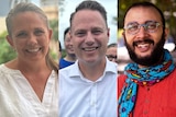 Tracey Price, Lord Mayor Adrian Schrinner and Greens candidate Jonathan Sriranganathan.