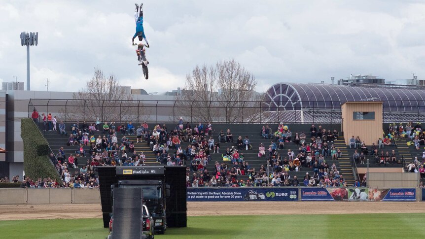 The Freestyle motor cross riders thrill spectators in the Main Arena