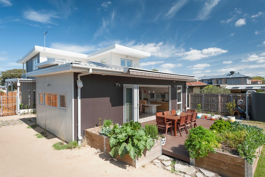 A house, deck and garden